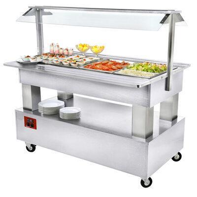 Buffet - salad bar, gekoeld, 4x gn 1/1-150 (wit hout) |, Zakelijke goederen, Horeca | Keukenapparatuur, Nieuw in verpakking, Verzenden