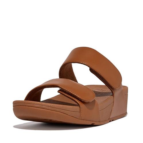 -0% FitFlop  FitFlop Lulu adjustable leather slides  maat 43, Kleding | Dames, Schoenen, Slippers, Bruin, Nieuw, Verzenden