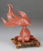 Beeldhouwwerk - Statuette - Vis - Beeldhouwwerk - Voetstuk, Antiek en Kunst