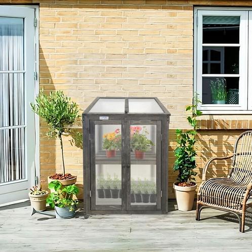 Kweekkas | Broeikas | Tuinkas | 60x49x97,5 cm | Vurenhout, Tuin en Terras, Kassen, Polycarbonaat, Overige materialen, Nieuw, Kweekkas