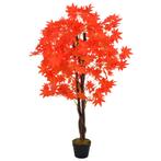 vidaXL Kunstplant met pot esdoorn 120 cm rood, Verzenden, Nieuw