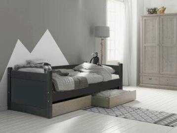 Alta Bedbank met 2 opbergladen Antraciet-Stone Grey – Naald