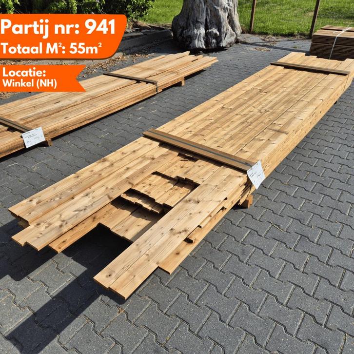 Thermo Vuren Geschaafde Plank 3300-4800x66-100x18mm, Doe-het-zelf en Verbouw, Platen en Panelen, Ophalen of Verzenden