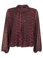 Top Blouson Luipaard Bordeaux , damesblouse, Kleding | Dames, Blouses en Tunieken, Verzenden, Nieuw