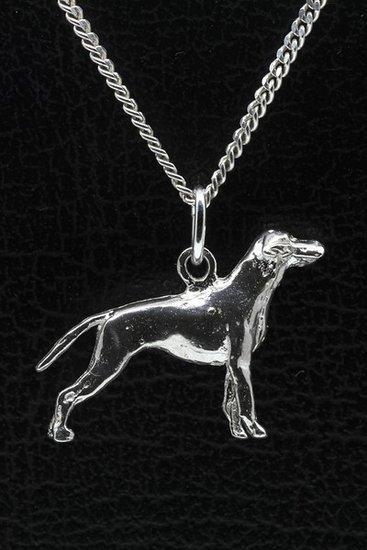 Zilveren Vizsla staande hond korthaar met staart ketting ..., Sieraden, Tassen en Uiterlijk, Kettinghangers, Verzenden