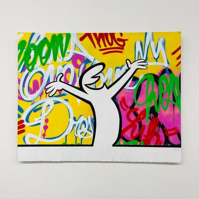 AIIROH - La Linea - Happy [100% handmade], Antiek en Kunst, Kunst | Schilderijen | Modern