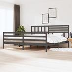 vidaXL Bedframe massief hout grijs 200x200 cm, Verzenden, Overige maten, 200 cm, Grijs