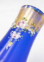 Moser Bohemian Art Nouveau hand painted enamelled cobalt -