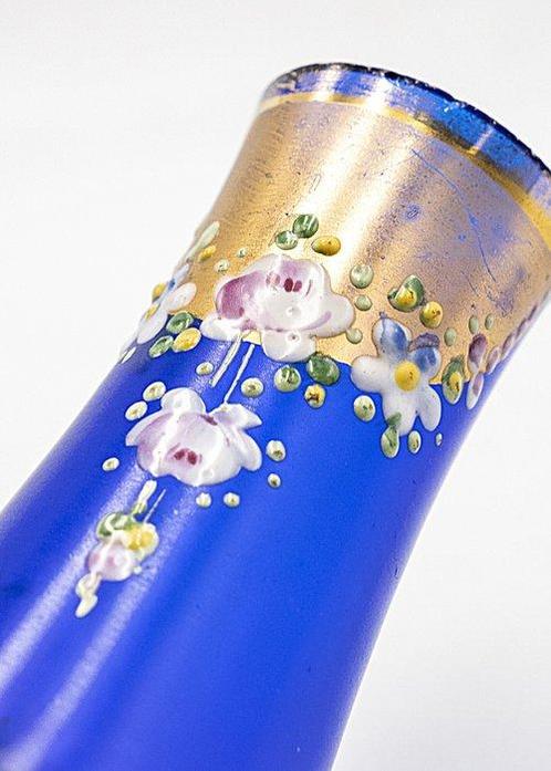 Moser Bohemian Art Nouveau hand painted enamelled cobalt -, Antiek en Kunst, Kunst | Designobjecten