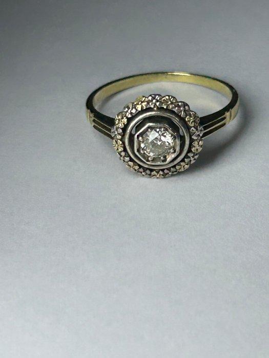 3-delige sieradenset - 14 karaat Geel goud, Zilver Diamant, Sieraden, Tassen en Uiterlijk, Antieke sieraden