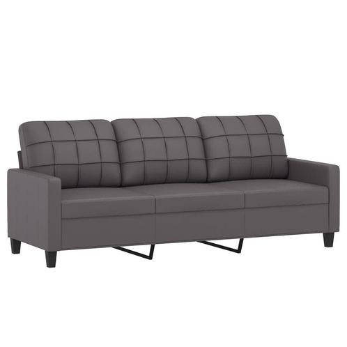 Luxe 3-zitsbank Grijs Leerlook - OP=OP! Nergens Goedkoper, Huis en Inrichting, Banken | Bankstellen, 150 tot 200 cm, 75 tot 100 cm