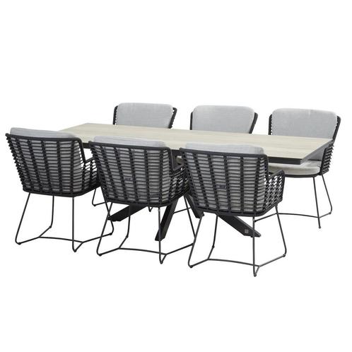 Fabrice Minerva dining tuinset 220x95xH75 cm 7 delig 4, Tuin en Terras, Tuinsets en Loungesets, Nieuw, Ophalen of Verzenden