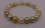 Armband Gouden en witte Zuidzeeparels - 8x9mm, Nieuw