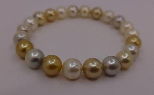 Armband Gouden en witte Zuidzeeparels - 8x9mm, Sieraden, Tassen en Uiterlijk, Armbanden