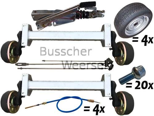 Tandem As Set compleet Aanhangw. V-2700 KG Div. Padmaten, Auto diversen, Aanhangwagen-onderdelen, Nieuw, Ophalen of Verzenden