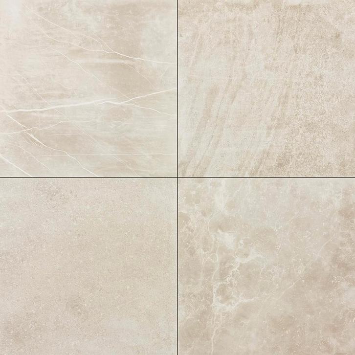 Vloertegel / wandtegel uniq zand beige 60x60 gerectificeerd, Doe-het-zelf en Verbouw, Tegels, Vloertegels, Nieuw, 10 m² of meer
