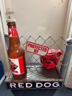 Rare advertising display stand (Red Dog) with fence, beer