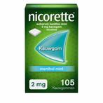 Nicorette Suikervrij Kauwgom Menthol Mint 2 mg 105 stuks, Nieuw, Verzenden