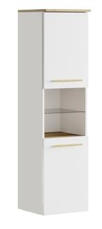 Badplaats Badkamerkast Bravos 133 cm - Wit met Eiken, Verzenden, Nieuw, (Half)hoge kast