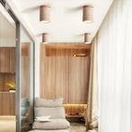 Japanse LED Plafondlamp Steen en Hout Rond, Verzenden, Nieuw