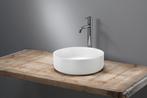 Blinq Ispra opzetwastafel rond 35,5cm mat wit, Verzenden, Nieuw, Wastafelkast