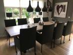 Set van 8 leren eetkamerstoelen - met wieltjes en hoge rug -, Overige kleuren, Nieuw, Leer, Ophalen of Verzenden