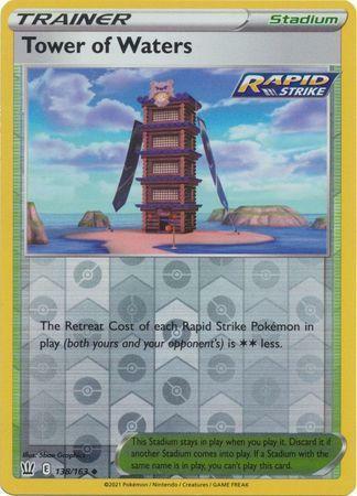 Tower of Waters 138/163 reverse holo Battle Styles, Hobby en Vrije tijd, Verzamelkaartspellen | Pokémon, Losse kaart, Nieuw, Foil