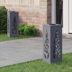 vidaXL Solar LED Pad Licht 2 pcs Antraciet Koudgewalst staal, Verzenden, Nieuw, Zonne-energie