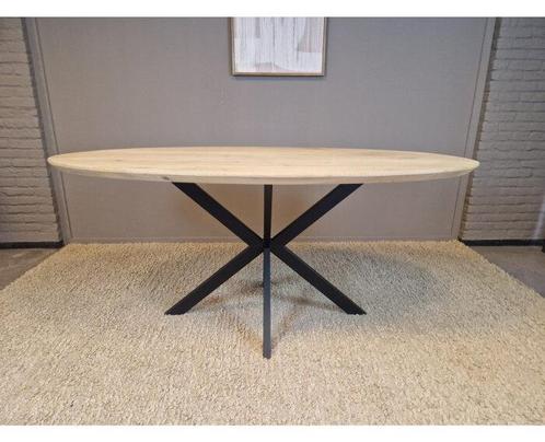 ovale eiken eettafel met verjongde rand 280x120 cm -, Huis en Inrichting, Tafels | Eettafels, Nieuw, Ophalen of Verzenden