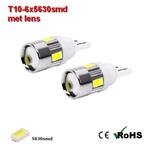 2x -T10 led lamp  met 6 x 5630smd  Wit 10 tot 36Volt, Verzenden, Nieuw