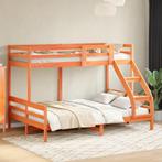 vidaXL Stapelbed massief grenenhout wasbruin 80x200/140x200, Eenpersoons, Bruin, Verzenden, Nieuw