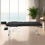 Massagetafel 2 zones met matras en aluminium frame - zwart, Verzenden, Nieuw