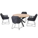 Belmond Prado dining tuinset 130 cm rond 5 delig antraciet, Tuin en Terras, Tuinsets en Loungesets, Ophalen of Verzenden, Nieuw