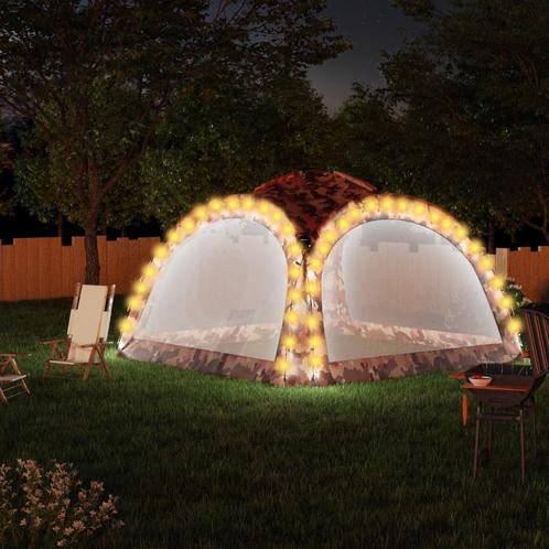 Partytent met LED en 4 zijwanden 3,6x3,6x2,3 m camouflage, Tuin en Terras, Partytenten, Partytent, Nieuw, 2 meter of meer, Verzenden