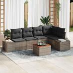 vidaXL Tuin Sofa Set met kussen 6 pcs Grijs Poly riet, Tuin en Terras, Verzenden, Nieuw, Rotan