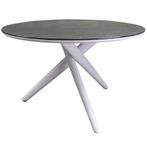 New Valley dining tuintafel rond 120 cm wit, Ophalen of Verzenden, Nieuw, Aluminium