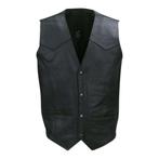 Zwart Biker vest zonder opdruk 100% leer - Maat XL, Nieuw, Verzenden