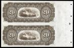 Chili. - 2 x 20 Pesos 18xx - uncut sheet of 2 - Pick S-220r