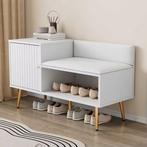 Witte Schoenenbank met Opbergruimte – Luxe Zitbank met Rugle, Huis en Inrichting, Verzenden, Nieuw