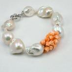 Koraal - Zilver - Armband - PERLEN EN ROZEN IN CORAL, Nieuw