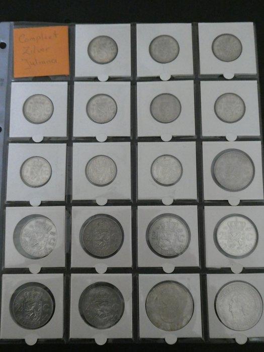 Nederland. Lot Zilveren 1 en 2.5 en 10 Gulden munten, 19, Postzegels en Munten, Munten | Nederland