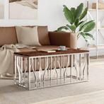 vidaXL Salontafel roestvrij staal en massief hergebruikt, Huis en Inrichting, Tafels | Salontafels, Minder dan 50 cm, Verzenden
