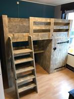 Steigerhouten hoogslaper + Bureau &amp; Kledingkast | Lage prijs, Ophalen of Verzenden, Nieuw, Hoogslaper