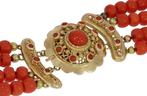 Ketting - 14 karaat Geel goud Bloedkoraal - Fraai gouden, Sieraden, Tassen en Uiterlijk, Antieke sieraden