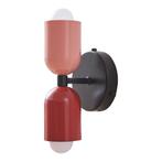Wandlamp Trorlos 22x12x12 cm 2xE27 zwart roze en rood lux.pr, Huis en Inrichting, Lampen | Wandlampen, Verzenden, Nieuw