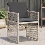 vidaXL Tuinstoelen 4 st met kussens poly rattan lichtgrijs, Verzenden, Nieuw, Rotan