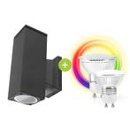 Bundelpakket LED Buiten Wandlamp Up en Down Zwart IP65 Incl., Ophalen of Verzenden, Nieuw, Aluminium