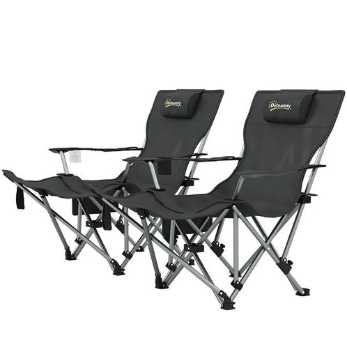 TRUUSK Set Van 2 Opvouwbare Campingstoelen Met Afneembare Vo, Caravans en Kamperen, Kampeermeubelen, Nieuw, Verzenden