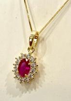 Zonder Minimumprijs - Halsketting - 9 kt. Geel goud Robijn -, Sieraden, Tassen en Uiterlijk, Kettingen, Nieuw