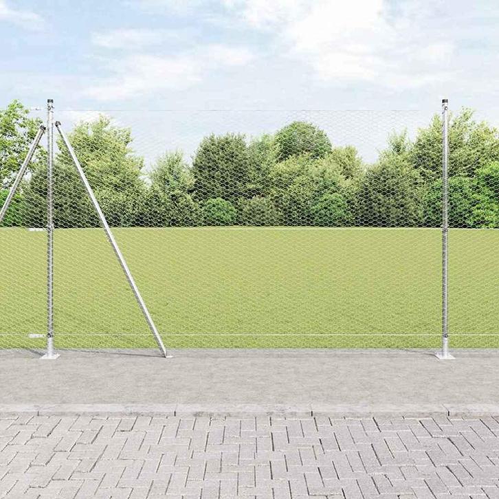 vidaXL Afrasteringspaal Zilver 25 x 1,4 m (25 mm gaas) Staal, Tuin en Terras, Schuttingen, Nieuw, IJzer, Verzenden